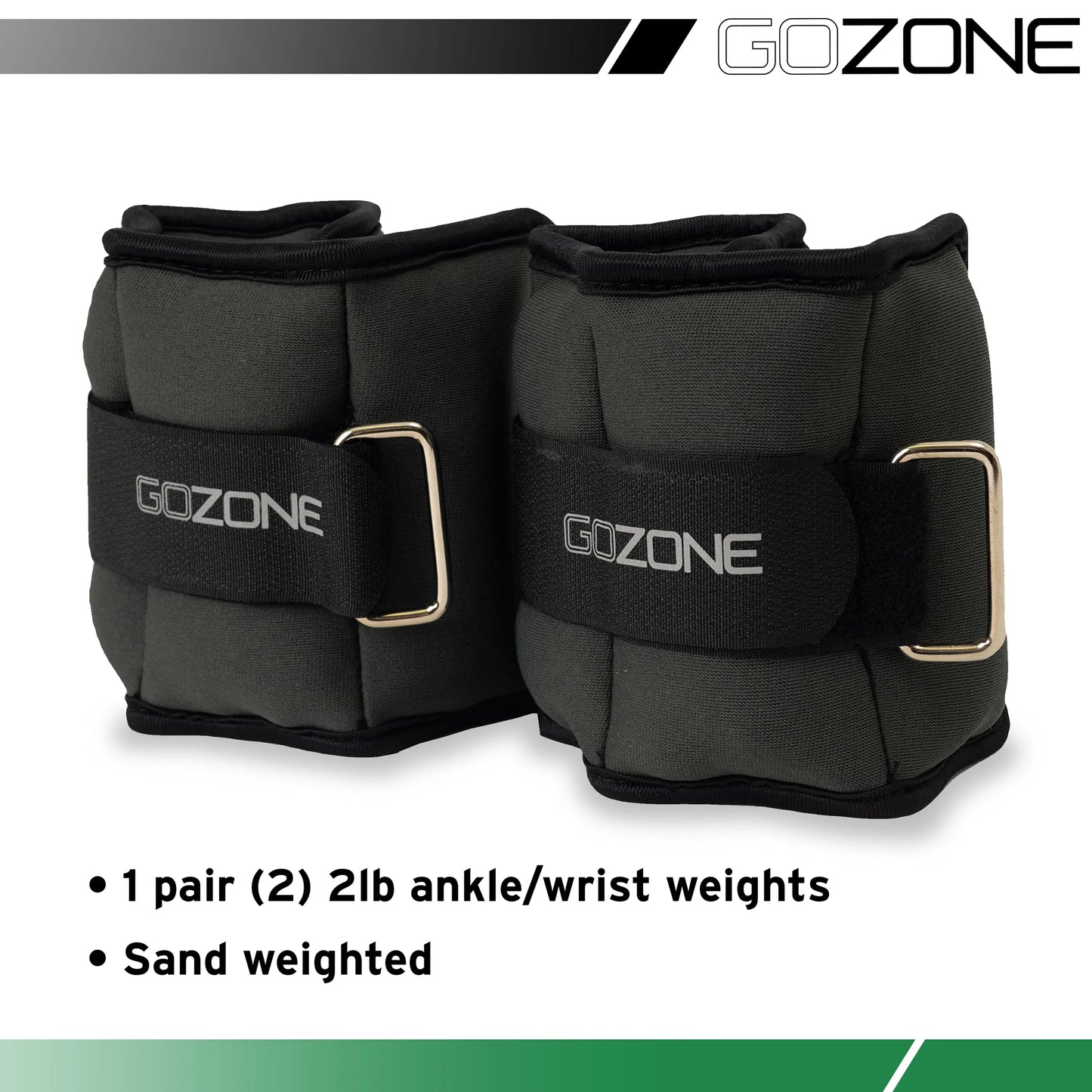 Adjustable 2 lbs Ankle or Wrist Weights for Exercise - Black