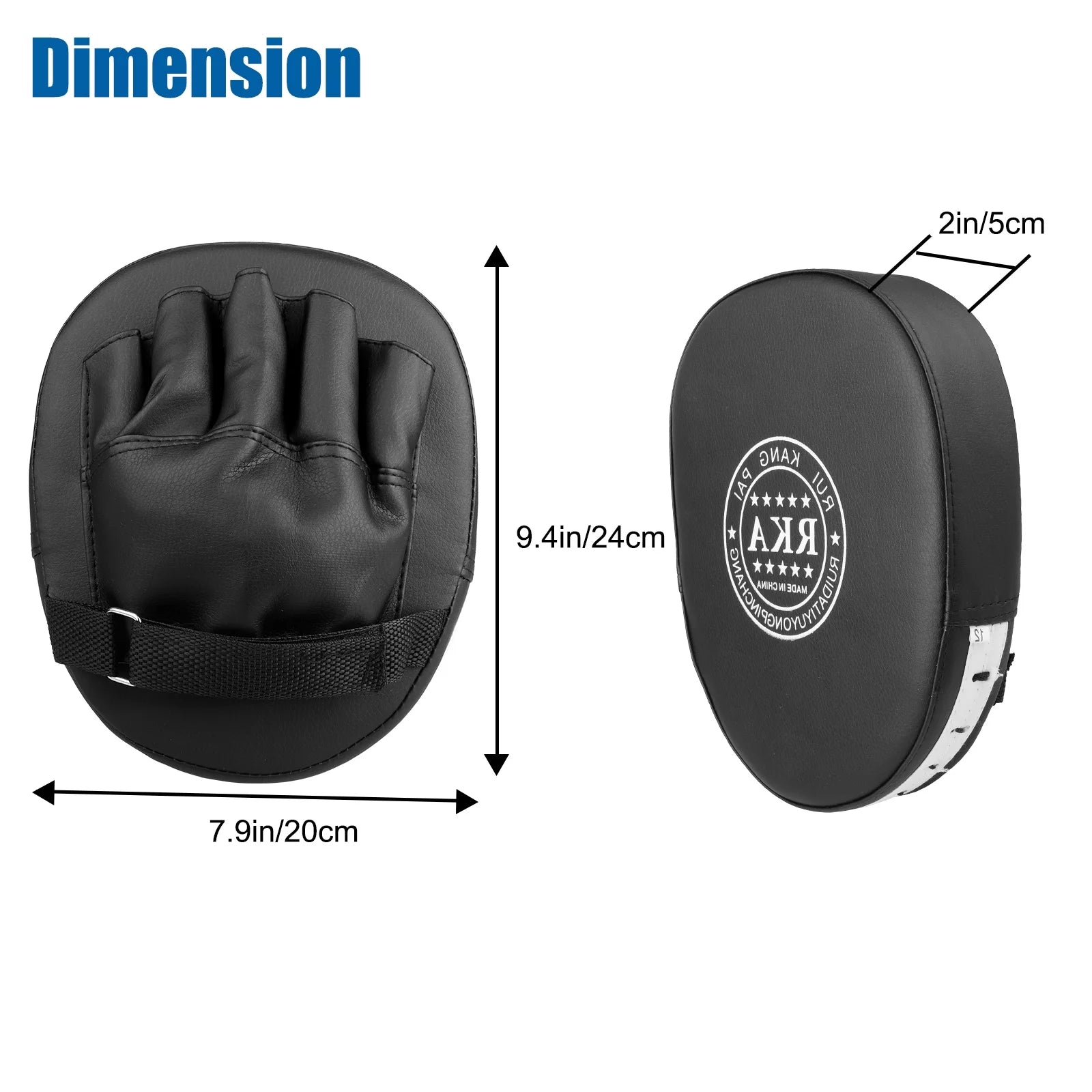 2-Piece Boxing Mitts - PU Leather MMA Punching and Kicking Training Hand Pads, Perfect for Karate, Muay Thai, and Sparring