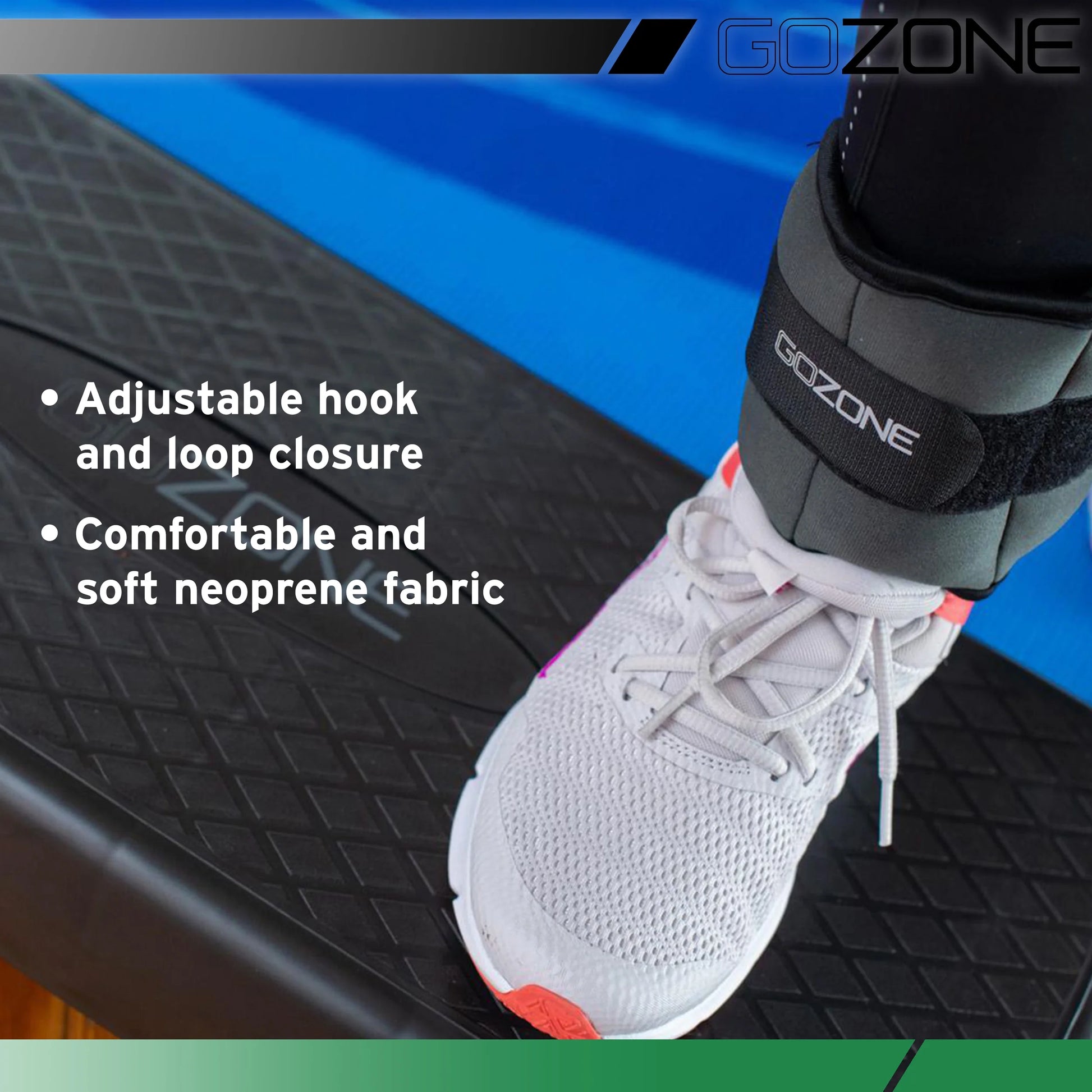 Adjustable 2 lbs Ankle or Wrist Weights for Exercise - Black