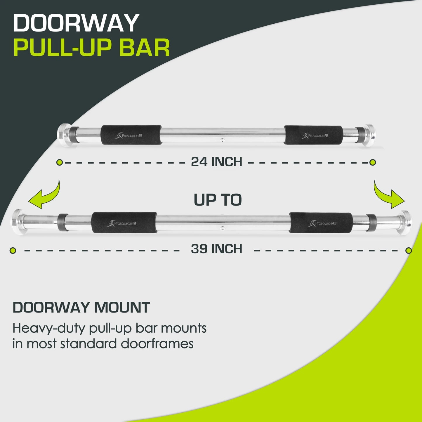 Adjustable Heavy-Duty Doorway Pull-Up and Chin-Up Bar with Foam Grips for Home Fitness