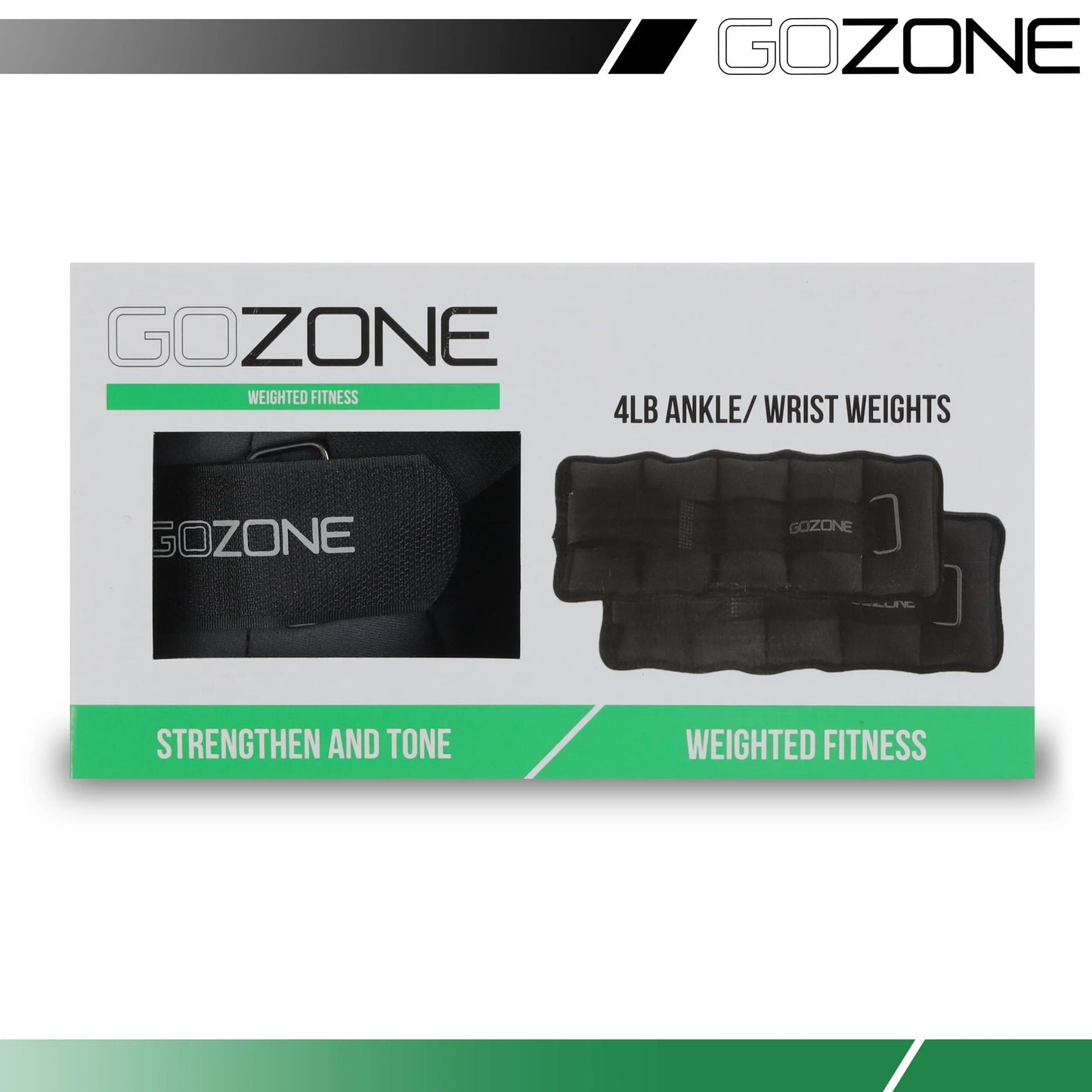 Adjustable 2 lbs Ankle or Wrist Weights for Exercise - Black
