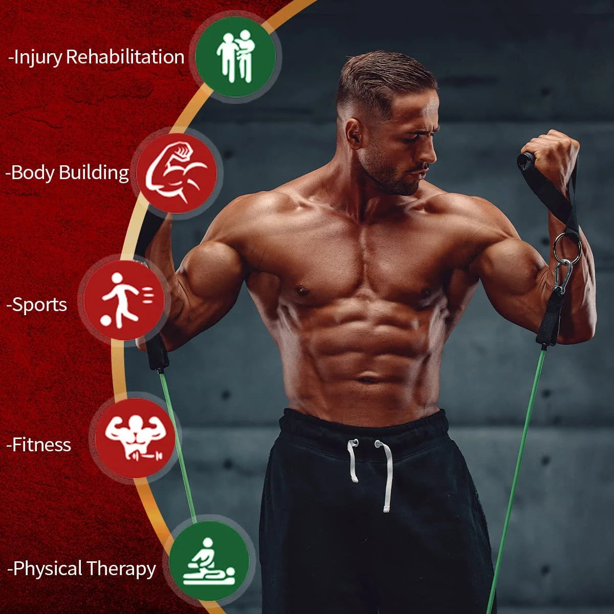 Professional Resistance Bands for Strength Training - Exercise Bands with Handles for Home Workouts for Men and Women