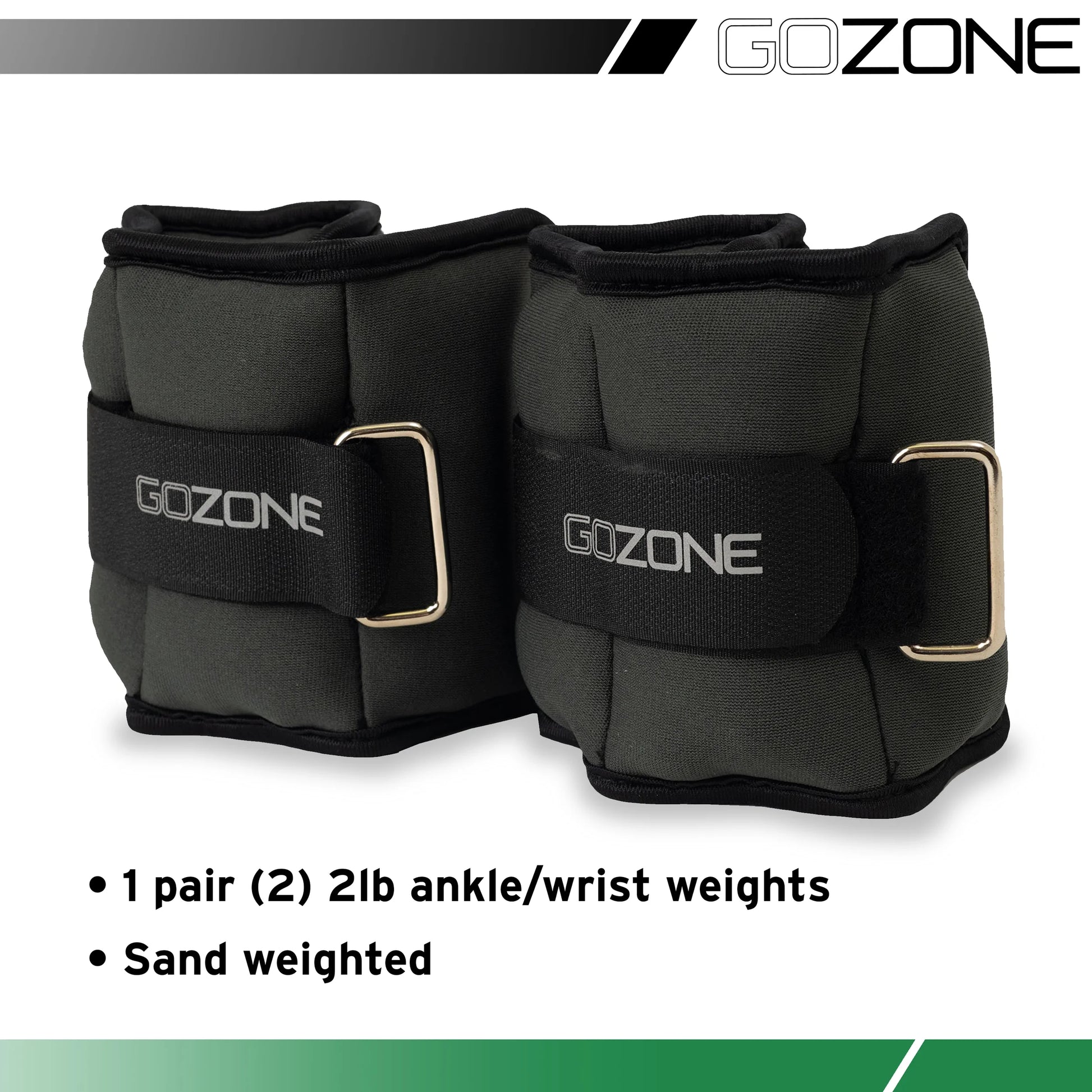 Adjustable 2 lbs Ankle or Wrist Weights for Exercise - Black