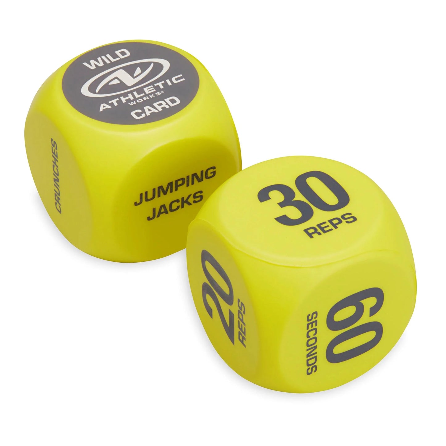 Foam 6-Sided Exercise Workout Dice, Set of 2, Yellow, Suitable for Adults Ages 18+