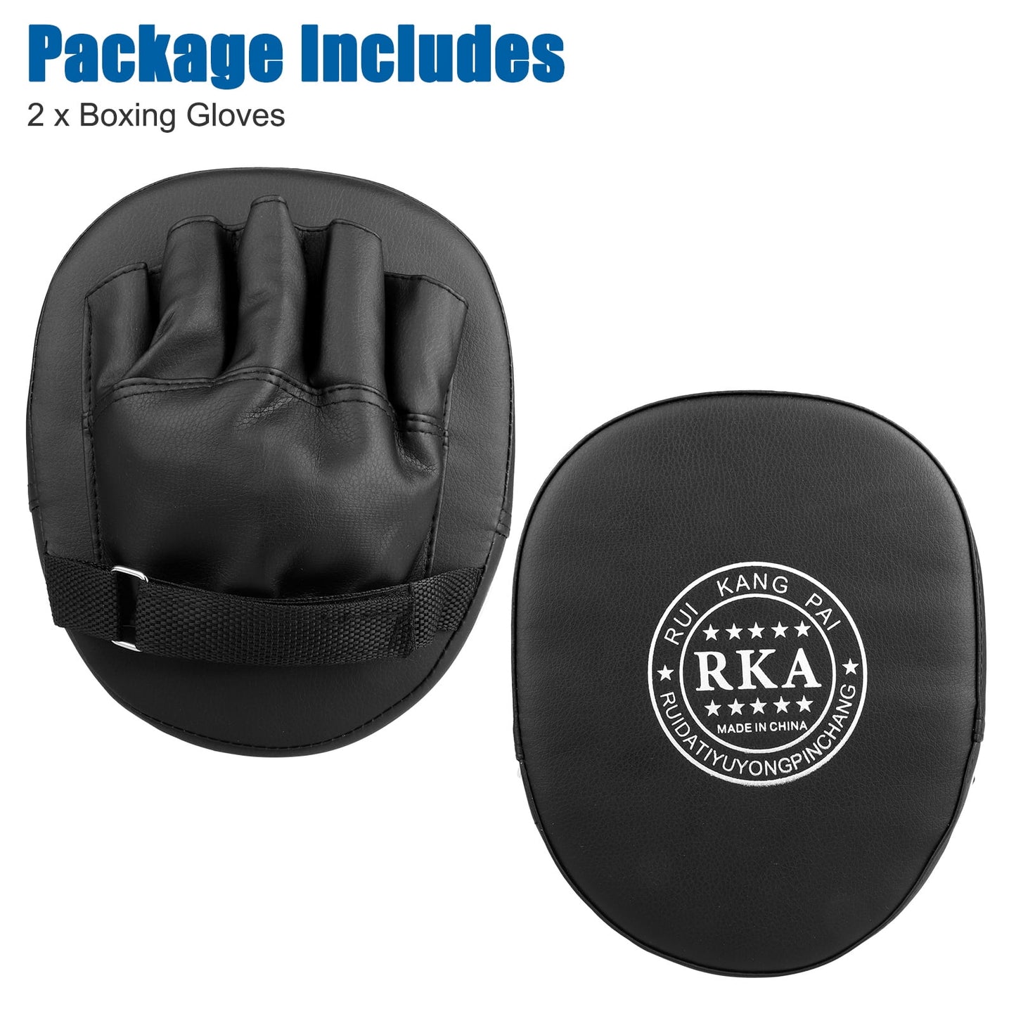 2-Piece Boxing Mitts - PU Leather MMA Punching and Kicking Training Hand Pads, Perfect for Karate, Muay Thai, and Sparring