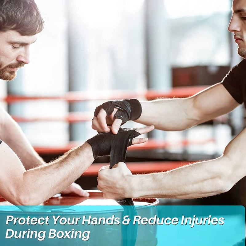 2 Rolls of 2.5M Cotton Boxing Bandages for MMA and Sanda Competition Gloves