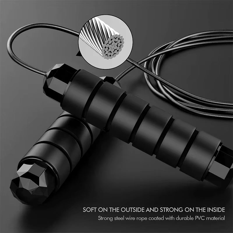 Adjustable Tangle-Free Speed Jump Rope with Ball Bearings and Foam Handles for Home Fitness and Body Slimming Workouts